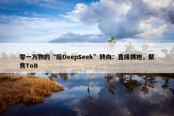 零一万物的“后DeepSeek”转向：直接拥抱，聚焦ToB